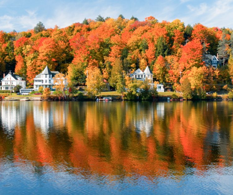 Northcountry community overlooking the lake in the fall