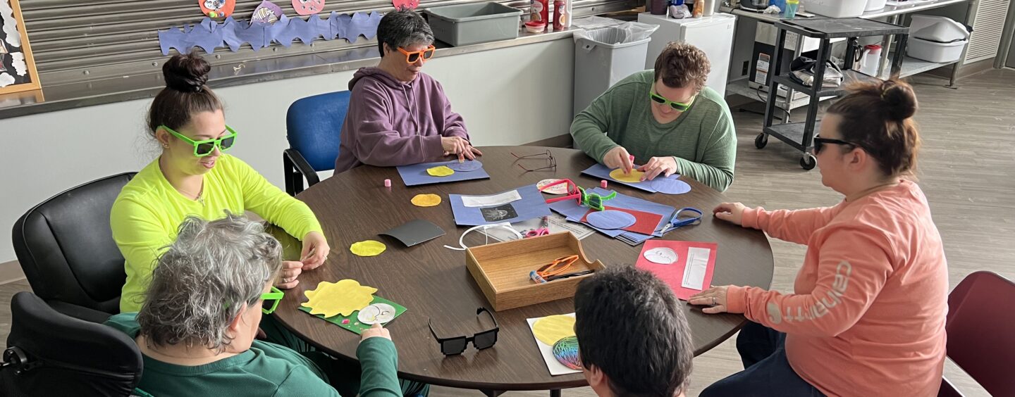 Individuals with intellectual and developmental disabilities experience personal growth while crafting at Citizen Advocates' day habilitation program.