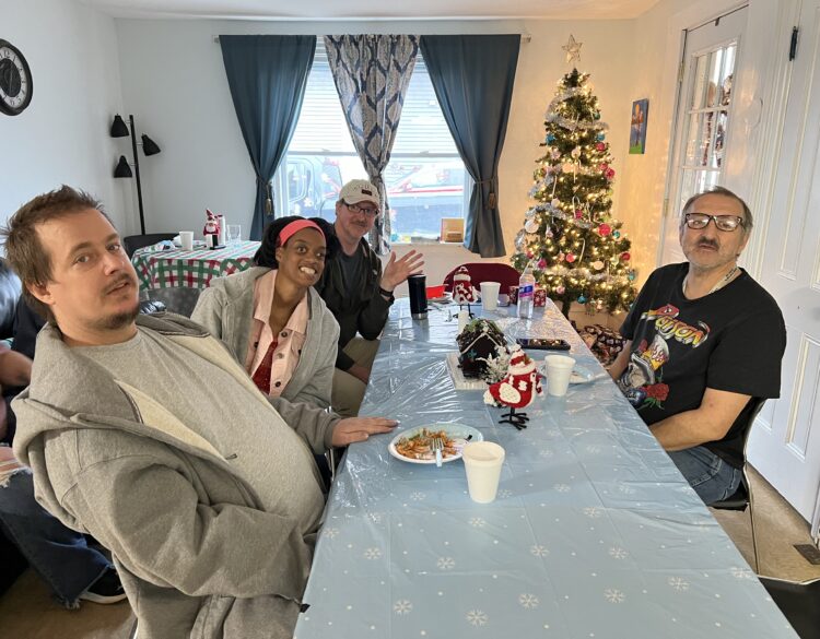 Community club members enjoy a holiday celebration.