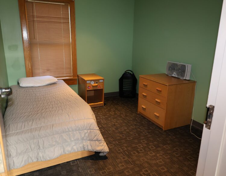 A bedroom inside the Adirondack Youth Lodge.