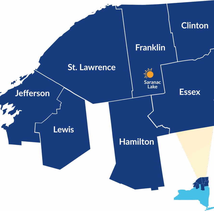 A map of where to find mental health support in Saranac Lake