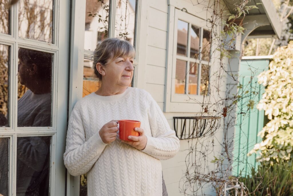 An older woman considers how much her life has changed since starting Cognitive Processing Therapy.