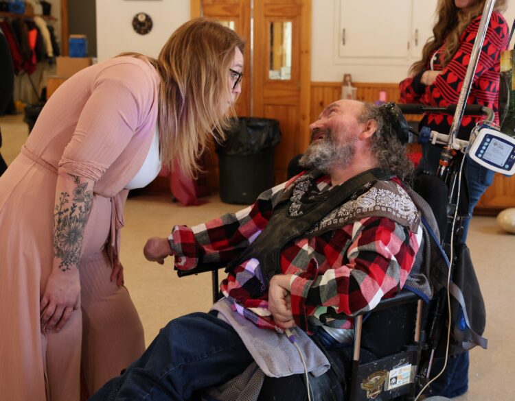 An OPWDD Supervised and Supportive Housing participant enjoys a Valentine's Party.